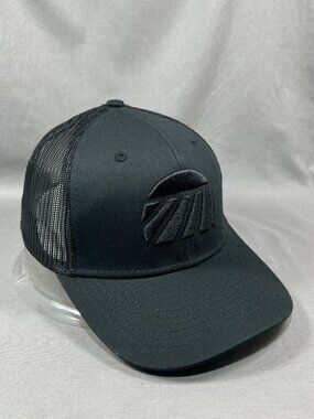Trucker Mesh Tonal Embroidered Logo Hat Adjustable Blackout Western Snapback Cap